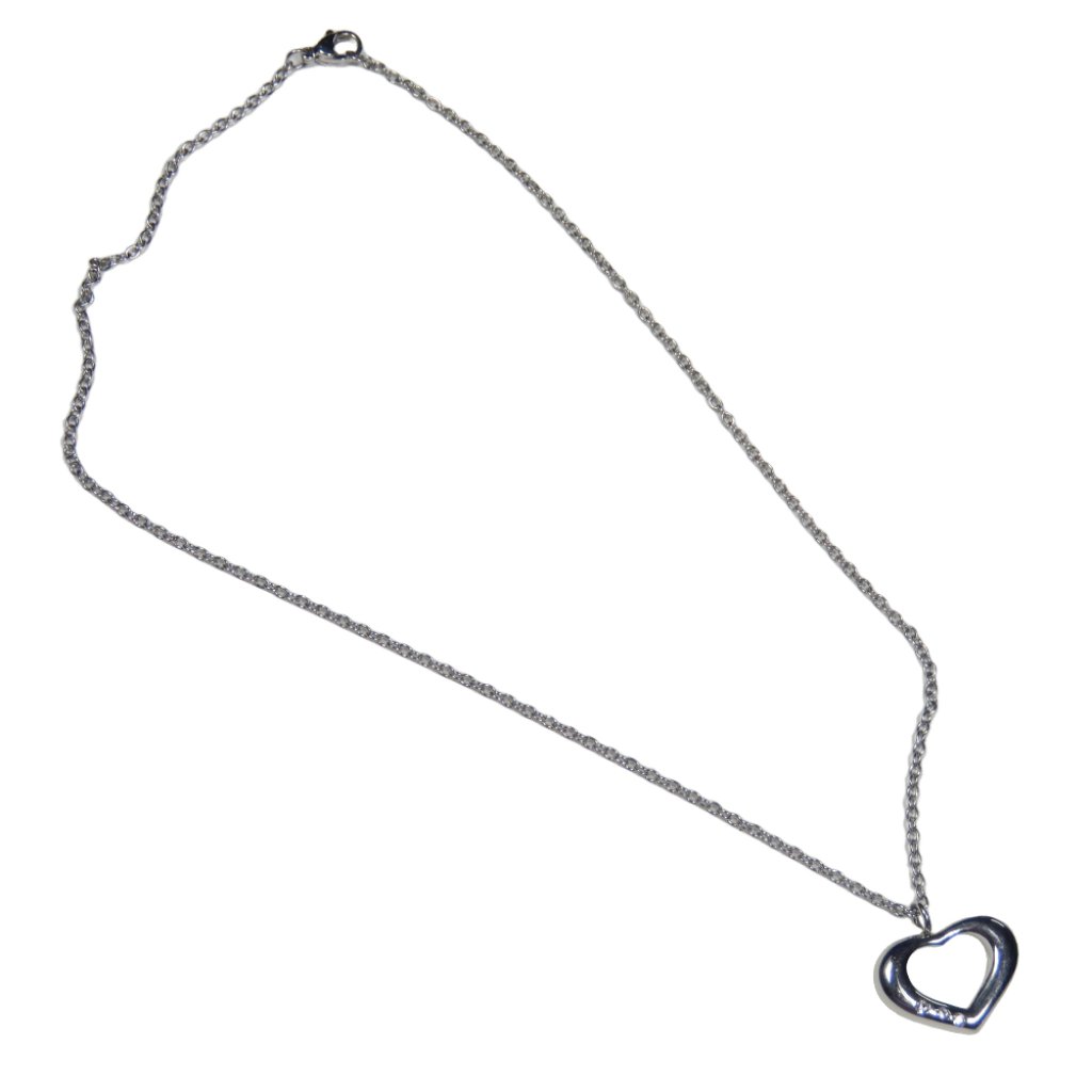 Inox Womens Stainless Steel Open Heart Necklace 29$